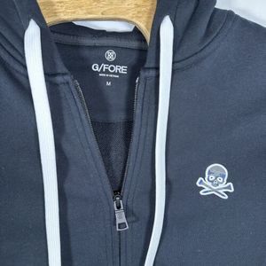 G/FORE GOLF CAMO SKULL & TEES FULL ZIP ONYX BLACK FLEECE SWEATSHIRT HOODIE M NWT
